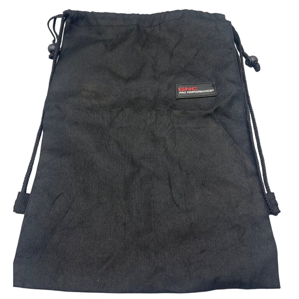 Drawstring backpack black logo GNC pro performance 17" x 11.5" READ